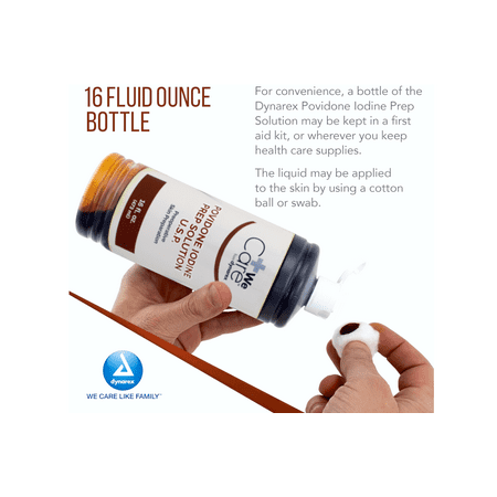Dynarex Povidone-Iodine Prep Solution 16 oz (Pack of 10)