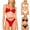 Black, variant on Jacenvly 2024 Bikinis for Juniors 2 Piece Quick Drying Women's Color Straps Bikini Double Strap High Waist Split Swimsuit Multicolor Trendy Beach Bikini Wrap Black