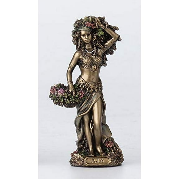 Veronese Design 3 3/4 Inch Aja Santeria Orisha of Forest and Herbs Hand Cast Resin Painted Bronze Finish Statue Home Decor