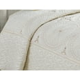 thumbnail image 4 of Marina Decoration Embroidered Stitching Coverlet Bedspread Ultra Soft Solid Bedding Summer Quilt Set with Quilted Sham, Cream Geometric Circles Pattern, 4 of 7