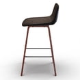 thumbnail image 5 of Simpli Home Addy Mid-Century Modern 26 " Counter Stool (Set of 2) in Distressed Brown Faux Leather, 5 of 8