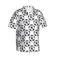 thumbnail image 2 of Fotbe Happy Football Hawaiian Shirt for Men Unisex Summer Beach Casual Short Sleeve Cotton Linen Button Down Shirts-Medium, 2 of 9