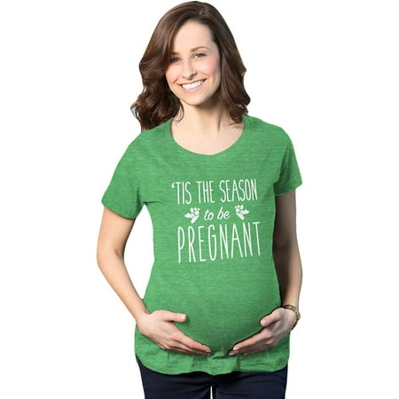 

Maternity Tis The Season to Be Pregnant Funny Christmas Pregnancy Holiday T Shirt 3X-Large