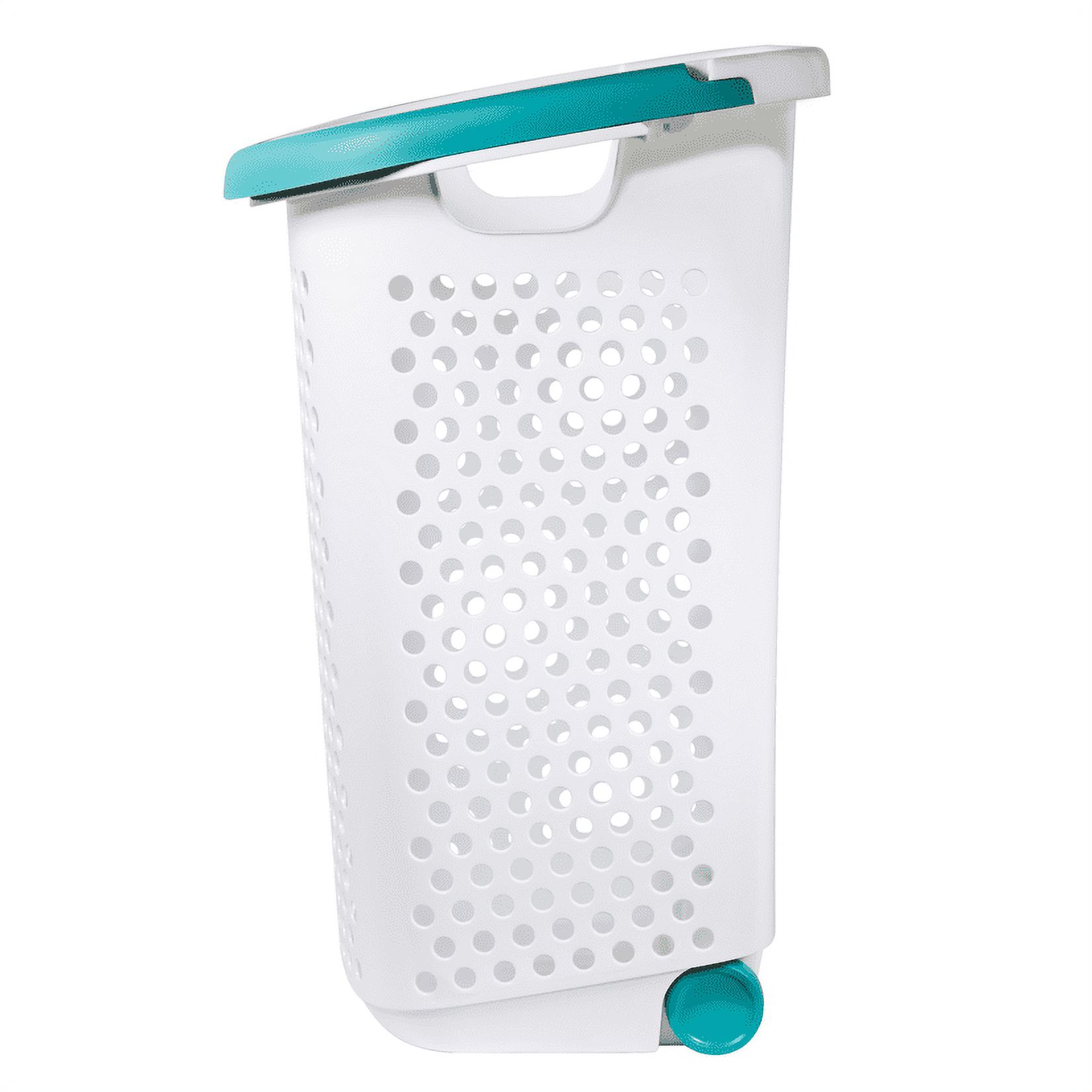 Home Logic 2 Bushel Rolling Laundry Hamper, White photo 7
