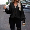 thumbnail image 4 of WFJCJPAF Clearance! Cardigan Sweaters for Women Clearance $5.00,Fashion Women Winter Solid Color Button Casual Long Sleeve Long Sweater Coat Cardigan Blouse Tops - Black M, 4 of 8