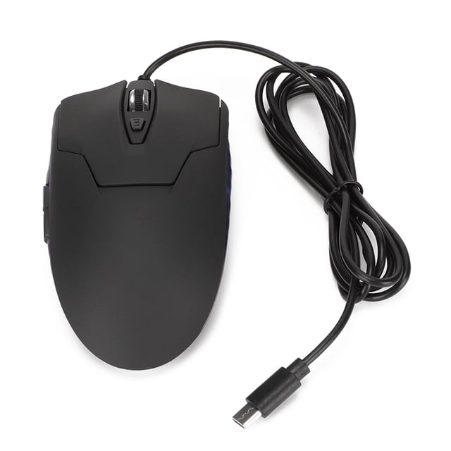 Souris de Bureau, Type C Réglable DPI Design Ergonomique Câblé Souris Bleu Antidérapant Rétroéclairé Roue pour le Bureau
