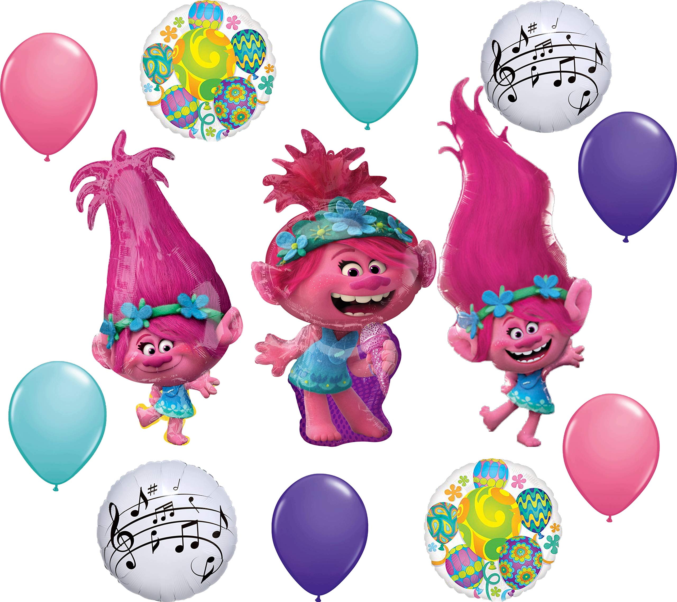 Trolls Birthday Balloons Princess Poppy Party Decorations Age Number World Tour