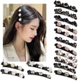 thumbnail image 3 of Clip Cheveux Noir Coiffure Femmes Mignon Barrettes Double Accessoires Mode Franges Épingles à Cheveux Tressés Cheveux, 3 of 5
