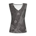 thumbnail image 4 of Tank Tops for Women under $10 Buttons Sleeveless V-Neck Summer Casual Blouse Gray XXXL, 4 of 5