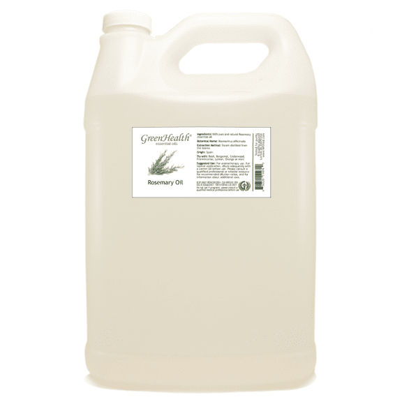 Rosemary Essential Oil - 128 fl oz (1 Gallon) Plastic Bottle w/ Cap - 100% Pure Essential Oil by GreenHealth