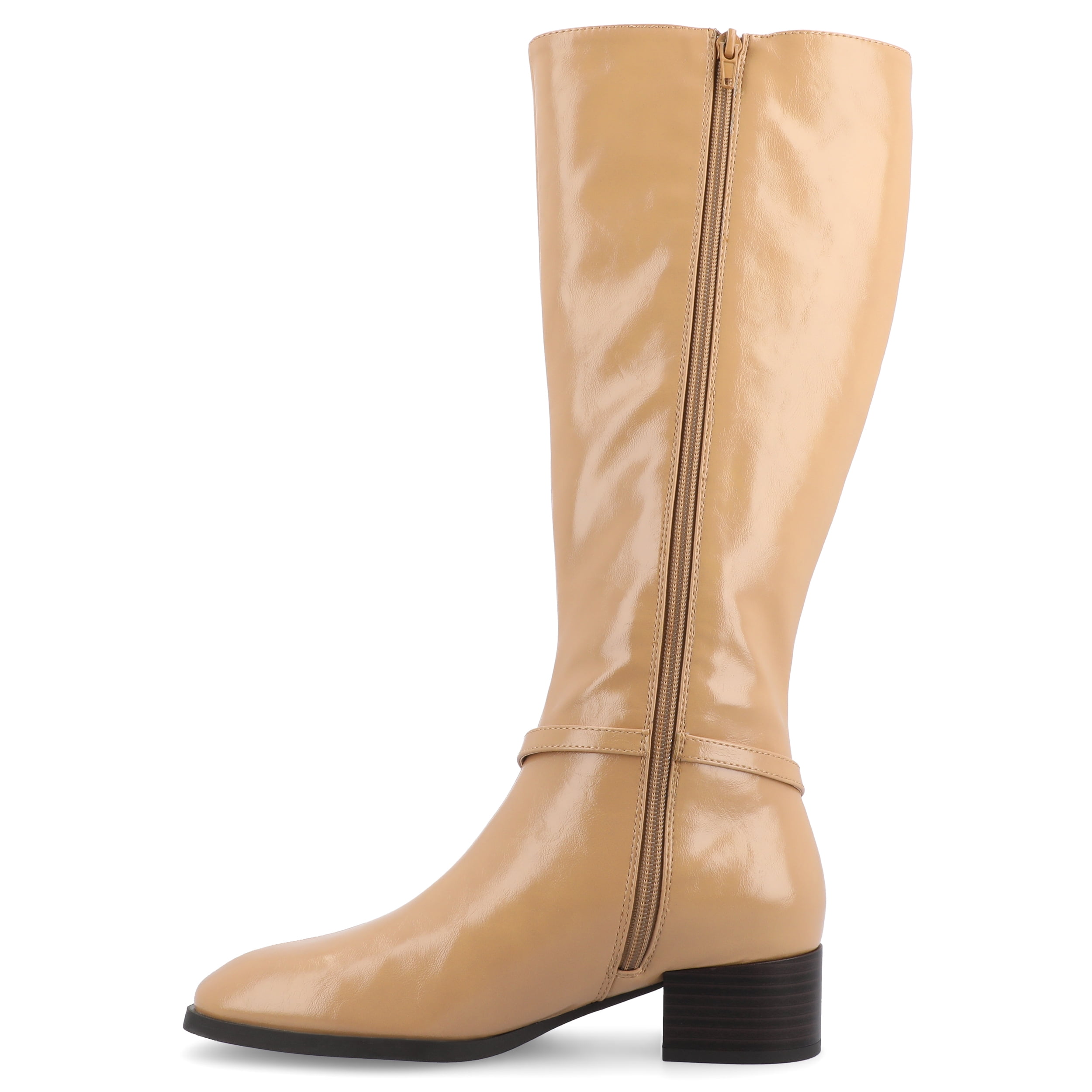 Journee Womens Rhianah Stacked Block Heel Square Toe Boots