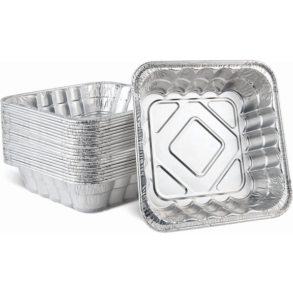 PLASTICPRO Aluminum Foil Baking Pans 10" x 10'" x 3" Square Tin Foil Cake Pan for Ovens