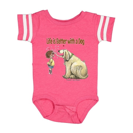 

Inktastic Life is Better with a Dog Boys or Girls Baby Bodysuit