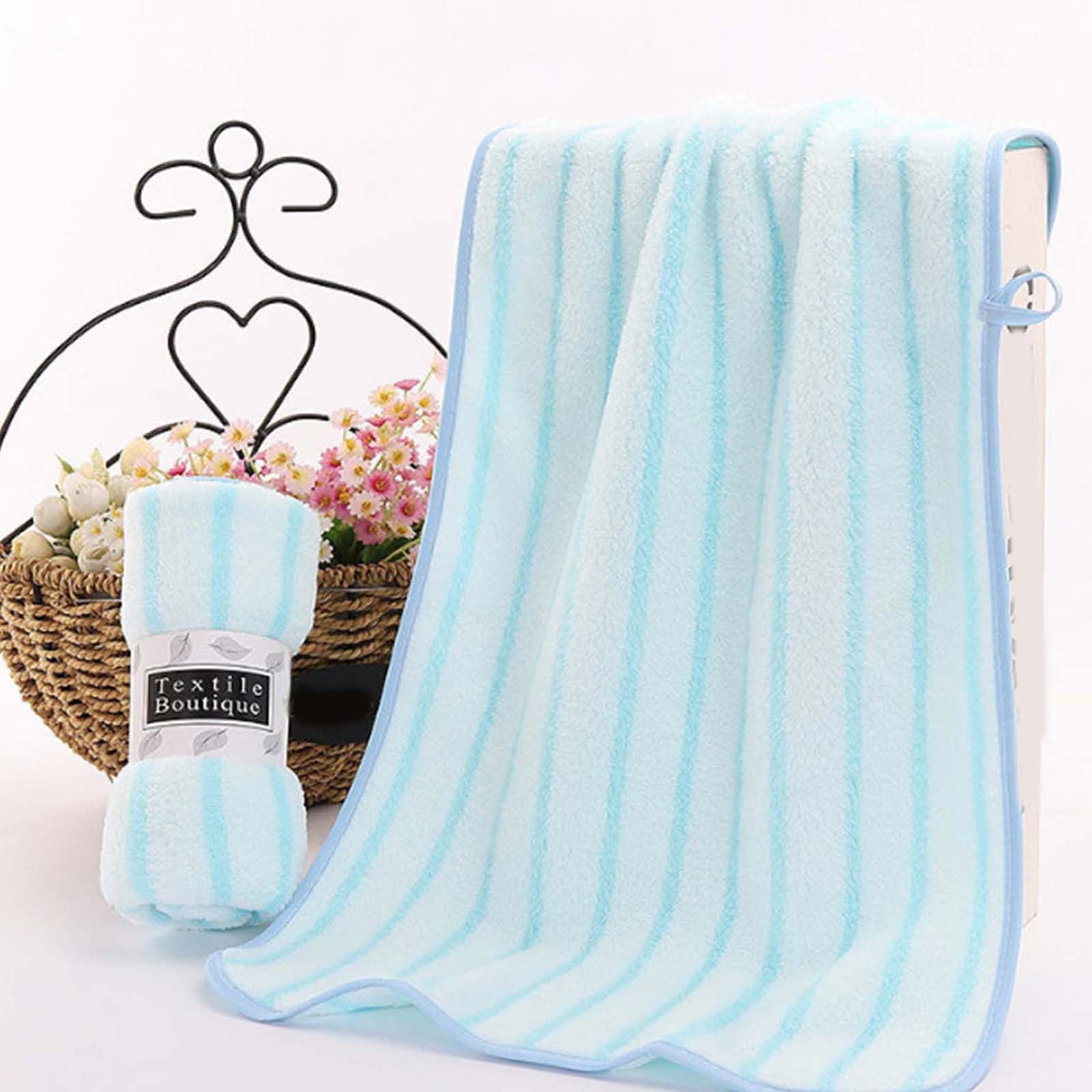 Velvet Absorbent Bath Towels Set - Soft & Comfortable Polyester Towels for Bathroom, Highly Absorbent & Quick Drying Towel Set, Blue, JKODE