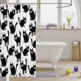 thumbnail image 3 of Manfei Playful Cat Shower Curtain 72Wx84L, Cartoon Kitten Bathroom Shower Curtain, Black White, 3 of 5