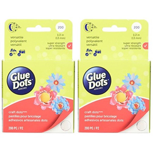 2pack glue dots craft roll, each contains 200 (.5 inch) adhesive