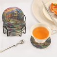 thumbnail image 5 of Haosy Set of 6 Drink Woven Coaster with Holder Heat Resistant Non-Slip Bar Coasters 4 Inches Train Dog Flower, 5 of 7