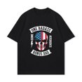 thumbnail image 2 of Men's T-Shirt Black American Flag Skull One Badass Bonus Dad Graphic Print Casual Wear For Fathers Day, 2 of 4