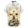 thumbnail image 4 of COSFO Button Down Shirts for Men Big And Tall Easter Cross Short Sleeve Tops Graphic Collared Classic Fit Mens Shirts, 4 of 6