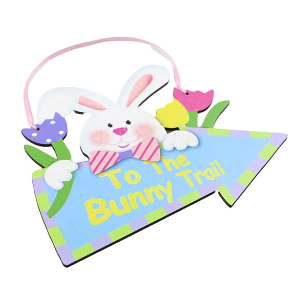 Wosthever 1 Juego de decoraciones de Pascua, suministros para festivales, letrero de contrachapada para exteriores, perchas decorativas para puerta Kits de decoración para fiestas JM00288 Wosthever HA061112-01
