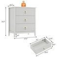 thumbnail image 3 of Fluted Dresser for Bedroom 27.5" Wide, Storage End Table Nightstand Fluted Dresser 3-Drawer Bedside Tables,Modern Chest of Drawers, Storage Organizer Cabinet for Living Room, Hallway, Entryway, 3 of 9