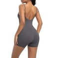 thumbnail image 2 of Body deportivo informal de color liso para mujer, ajustado, con tirantes, para yoga, danza, running y fitness., 2 of 5