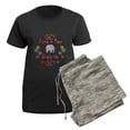 thumbnail image 5 of CafePress - Peace Love Elephants Women's Dark Pajamas - Women's Short Sleeve Print T-Shirt and Pants Dark Cotton Pajama Set, 5 of 7