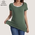 thumbnail image 6 of Casual Ribbed Scoop Neck Short Sleeve Maternity Top, 6 of 8