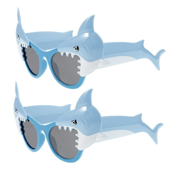unbranded 2pcs Birthday Party Cute Glasses Cute Shark Shaped Sunglasses Decorative Boys Eyewears