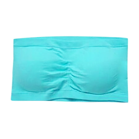 

Mixpiju Women s One-Piece Bra Shoulder Comfort Everyday Underwear Strapless Lift & Support Polishing Bra Bandeau Blue XL