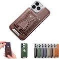 thumbnail image 2 of Adecuado para iPhone15 Series Invisible plegable soporte magnético tarjeta bolsa teléfono caso para iPhone 14 13 Pro Max (marrón oscuro, para iPhone14Pro), 2 of 4