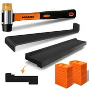 UKLL-Laminate/Vinyl Flooring Tools, Tapping Block for Vinyl Plank Flooring - Double Sided with Notches, Pull Bar, 40Pcs Floor Spacers, Rubber Mallet. Universal Floor Installation kit.