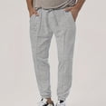 thumbnail image 2 of KeShDi Mens Hiking Pants Mens Running Pants Man Fashion Fallow Pockets Elastic Waist High Waist Binding Leg Sweatpants Gray 2X, 2 of 8