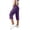 Purple, variant on Bermuda Shorts for Women Knee Length High Waist Trousers with Pockets Casual Lounge Green,S