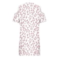 thumbnail image 5 of Otvok Womens Summer Cold Shoulder Dresses V Neck Short Sleeve Floral Sundress Loose A Line Beach Vacation Dress with O Ring Detail, 5 of 6