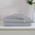 thumbnail image 4 of 4 Piece Ruffle Sheet Set, 2" Inch Ruffle Hem On Flat Sheet, 21 Inch Deep Pocket, 100% Egyptian Cotton, 800 TC, Full Size, Solid Silver, 4 of 4