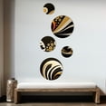 thumbnail image 3 of Designart "Golden Circular Universe V" Modern Geometric Metal Wall Art Set of 5 Piece, 3 of 5