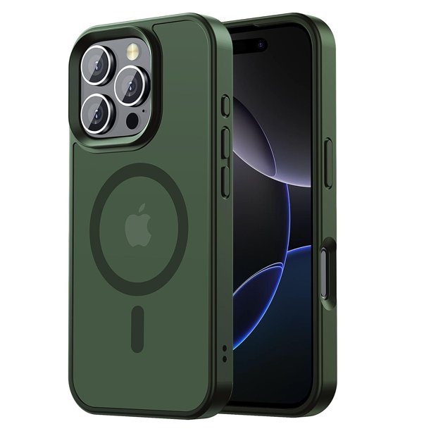 Funda protectora Tigowos compatible con iPhone 16 Pro Max, color verde