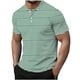 thumbnail image 2 of Blusas y camisas de manga corta y cuello redondo para hombre, blusa informal de poliéster de color liso con botones y cuello redondo a la moda para hombre., 2 of 5