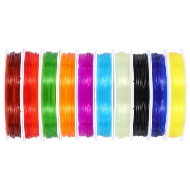 MIANGASTORE 10 Rouleaux Fil de Bracelet Élastique Fil de Fil Extensible Fil de Bracelet Fil de Perles pour Fabrication de Bijoux 0.8cm