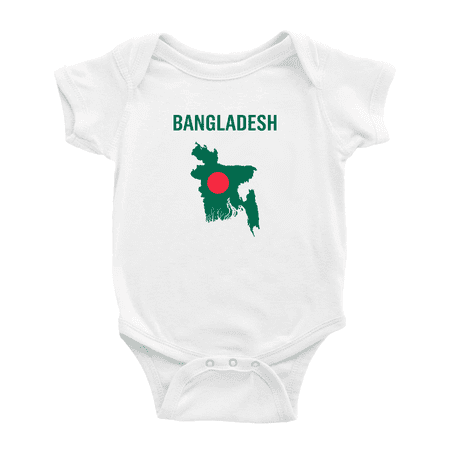 

Bangladesh Map Flag Baby Rompers Bodysuit (White 12-18 Months)