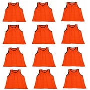 Workoutz Youth Soccer Scrimmage Vest Set 1 Dozen (Orange), Practice Sports Vest for Soccer, Football, Basketball