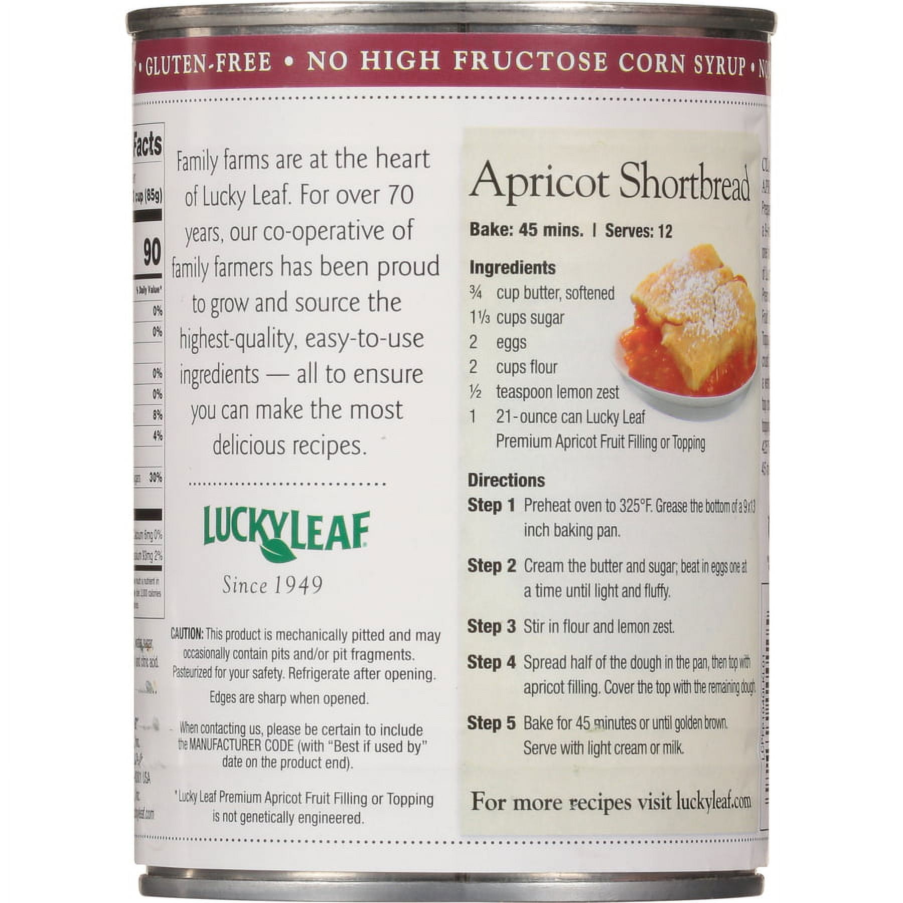 (3 pack) Lucky Leaf® Premium Apricot Fruit Filling & Topping 21 oz. Can