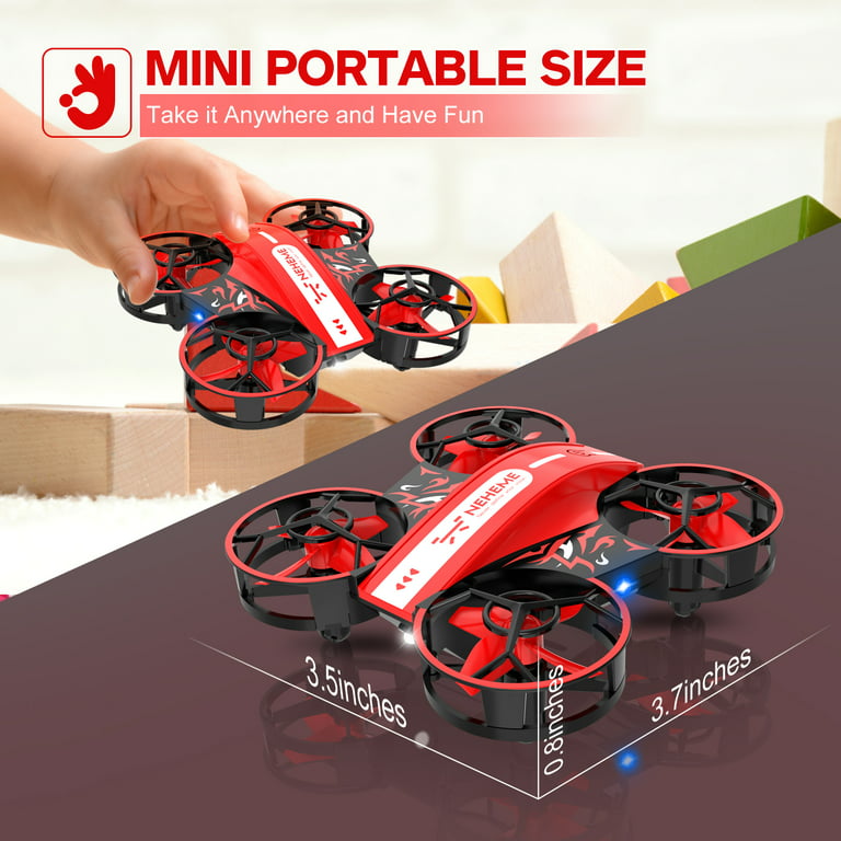 NEHEME NH330 Mini Drones for Kids Beginners Adults, RC Small Helicopter  Quadcopter with Headless Mode, Auto Hovering, Throw to Go, 3D Flip and 2