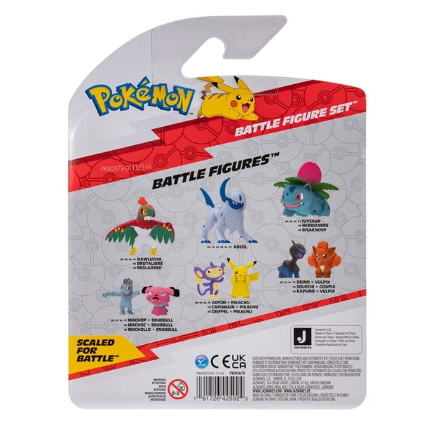 Pack De 3 Figuras Pokémon De Batalla – Treecko, Mimikyu Y Absol – Articuladas Y Detalladas – Tamaños De 2 Y 3 Pulgadas – Licencia Oficial