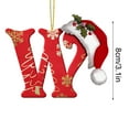thumbnail image 3 of Christmas Decorations 26 Letters Ornaments Christmas Tree Decoration Christmas Initial with Red Hat Personalized Alphabet Letters DIY Craft Hanging Pendant for Christmas Tree Ornaments 3.54in, 3 of 5