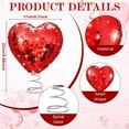 thumbnail image 6 of Dadiaei Disco Mirror Heart Tree Topper for Valentines Day and Christmas Decor Foam Ornament with Spring Base for Large Tree Pink and Red Hanging for Festive and Gift Giving, 6 of 6