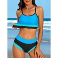 thumbnail image 4 of Scoop Neck Bikini Sets for Womens Adjustable Straps Bathing Suit High Waisted Two Piece Swimsuit, 4 of 7