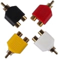 thumbnail image 1 of KAIYANG Adaptador divisor RCA Y de 4 piezas, 2 hembras a 1 macho para conversión de cable de TV, AV y video, 1 of 3