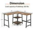 thumbnail image 2 of Gymax L Shaped Corner Computer Desk Study Table w/Storage Shelves Black, 2 of 10